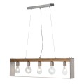 Φωτιστικό Πολύφωτο 5φ Ξύλο/Μέταλλο λευκό/Πατίνα ασημί Ε27