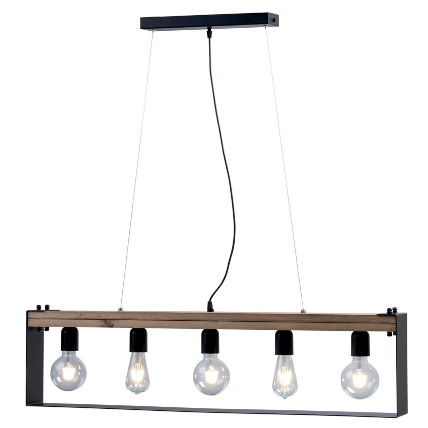 Φωτιστικό Πολύφωτο 5φ Ξύλο/Μέταλλο μαύρο Ε27 Φωτιστικό Πολύφωτο 5φ Ξύλο/Μέταλλο μαύρο Ε27