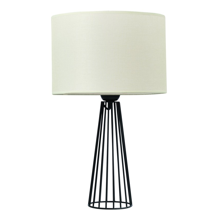 Επιτραπέζια λάμπα μέταλλο μαύρο αμπαζούρ μόκα Ε27 Επιτραπέζια λάμπα μέταλλο μαύρο αμπαζούρ μόκα Ε27