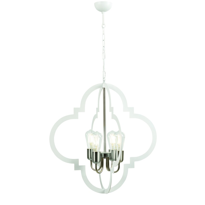 Φωτιστικό Πολύφωτο 4φ μέταλλο λευκό/νίκελ Ε27