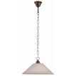 Φωτιστικό Μονόφωτο Γυάλινο Κλασικό σε καφέ αλάβαστρο & αλυσίδα σε Χρώμα της σκουριάς Ε27 Φ45