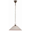 Φωτιστικό Μονόφωτο Γυάλινο Κλασικό σε καφέ αλάβαστρο & αλυσίδα σε Χρώμα της σκουριάς Ε27 Φ45