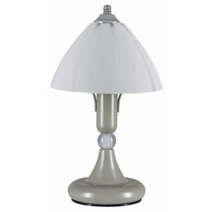 Φωτιστικό Πορτατίφ μέταλλο νίκελ/γυαλί λευκό Ε14