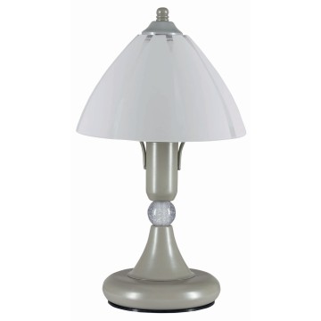 Φωτιστικό Πορτατίφ μέταλλο νίκελ/γυαλί λευκό Ε14