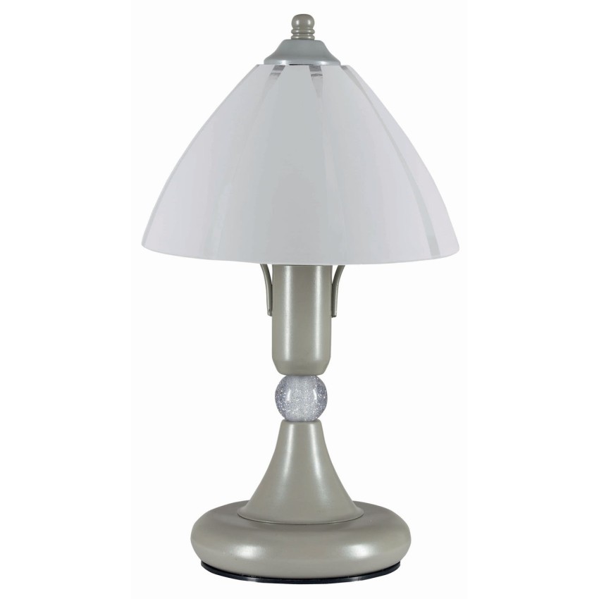 Φωτιστικό Πορτατίφ μέταλλο νίκελ/γυαλί λευκό Ε14