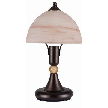 Φωτιστικό Πορτατίφ μέταλλο σκουριά/γυαλί καφέ Ε14