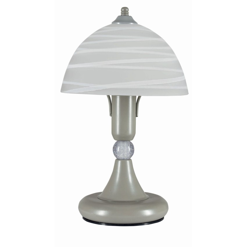 Φωτιστικό Πορτατίφ μέταλλο νικελ /γυαλί λευκό Ε14