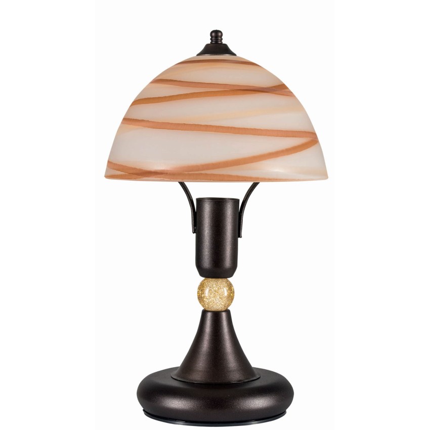 Φωτιστικό Πορτατίφ μέταλλο σκουριά /γυαλί καφέ Ε14 Φωτιστικό Πορτατίφ μέταλλο σκουριά /γυαλί καφέ Ε14