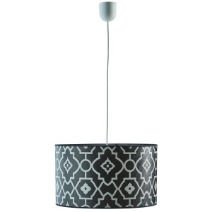 Φωτιστικό μονόφωτο αμπαζούρ γκρί/λευκό Ε27 Φ40