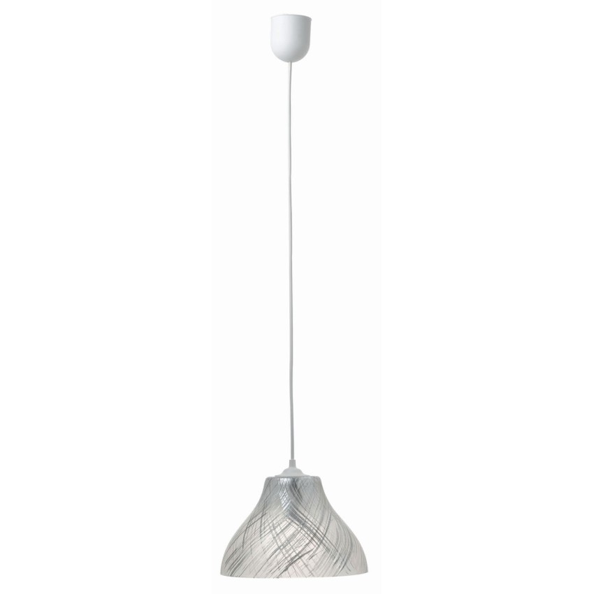 Φωτιστικό μονόφωτο γυαλί λευκό/ασημί Ε27 Φ24