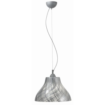 Φωτιστικό μονόφωτο γυαλί λευκό/ασημί Ε27 Φ32