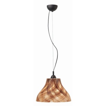 Φωτιστικό μονόφωτο γυαλί καφέ/μελί Ε27 Φ32