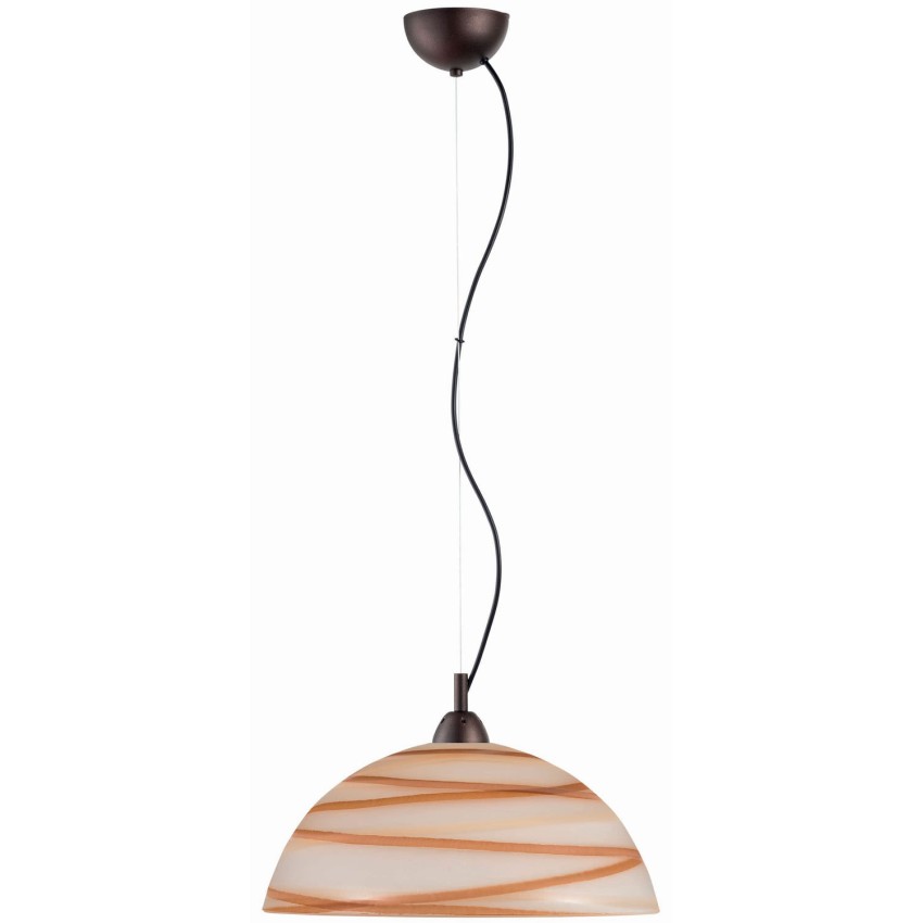 Φωτιστικό μονόφωτο γυαλί καφέ/μελί Ε27 Φ36