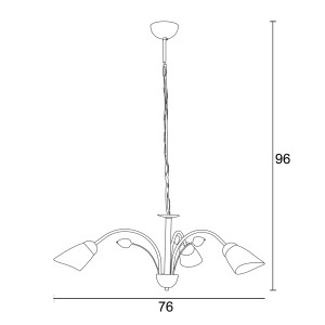 Φωτιστικό Πολύφωτο 3φ Μέταλλο ασημί/Γυαλί Ε14