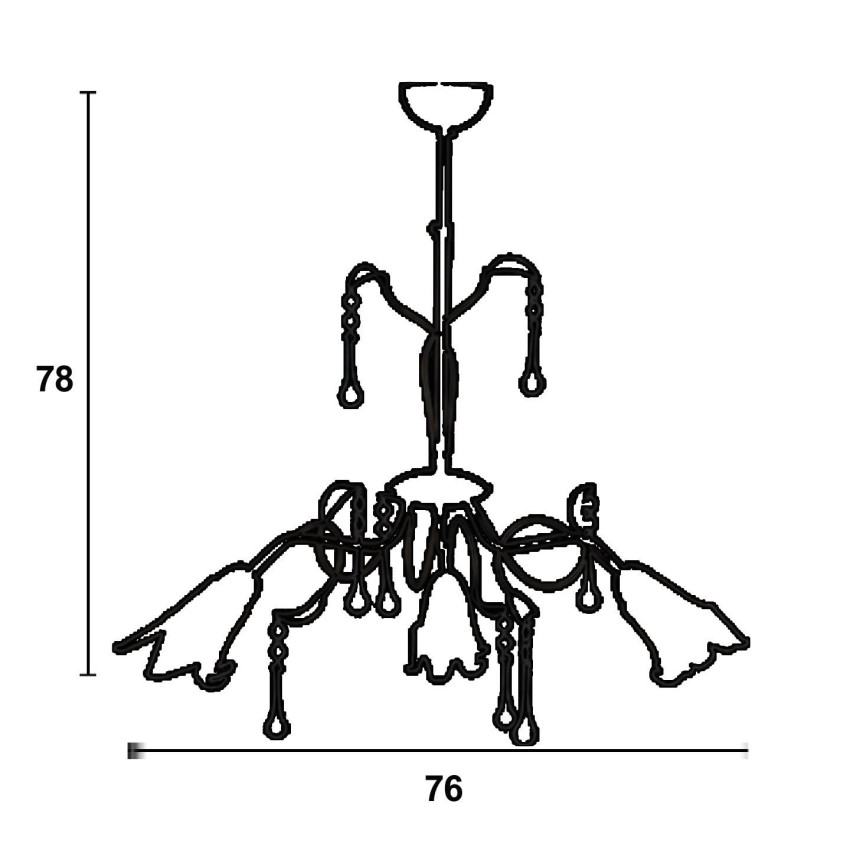 Φωτιστικό Πολύφωτο 3φ Μέταλλο μπρονζέ/Γυαλί Ε14