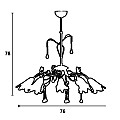 Cystal Flower Chrome Φωτιστικό Πολύφωτο από Μέταλλο & Γυαλί Ε14