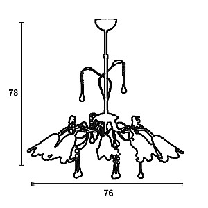 Cystal Flower Chrome Φωτιστικό Πολύφωτο από Μέταλλο & Γυαλί Ε14