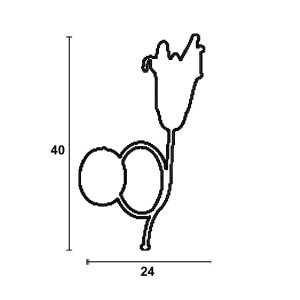 Απλίκα μπρονζέ από Μέταλλο & γυαλί Ε14 