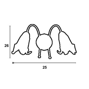 Απλίκα από Μπρονζέ Μέταλλο & Μελί Γυαλί 2x Ε14 