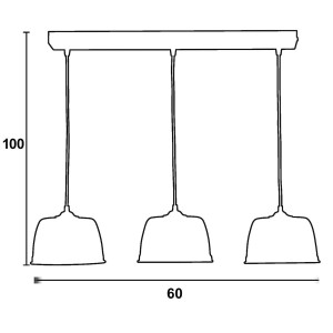 Beany Pendant Πολύφωτο Λευκό Ράγας 3 x E27 από Αλουμίνιο