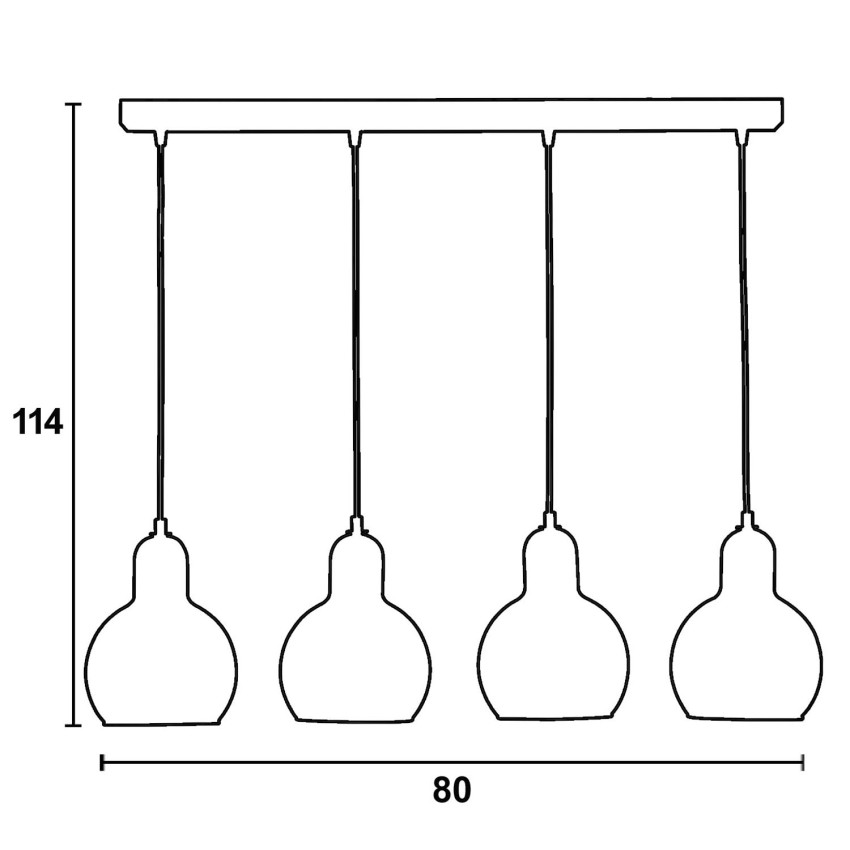 Φωτιστικό Πολύφωτο 4φ Μέταλλο/Γυαλί Ε27 Φωτιστικό Πολύφωτο 4φ Μέταλλο/Γυαλί Ε27