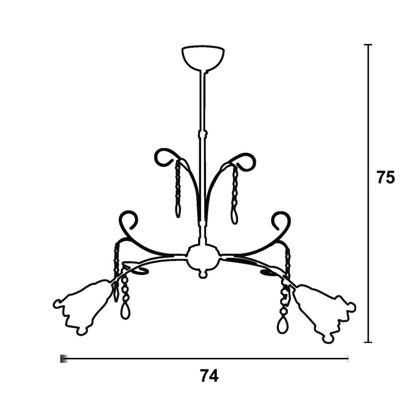 Φωτιστικό Πολύφωτο 2φ Μέταλλο μπρονζέ/Γυαλί Ε14 Φωτιστικό Πολύφωτο 2φ Μέταλλο μπρονζέ/Γυαλί Ε14