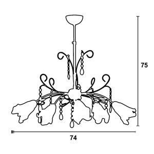 Φωτιστικό Πολύφωτο 5φ Μέταλλο χρώμιο/Γυαλί Ε14