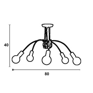 Φωτιστικό Πολύφωτο 5φ Μέταλλο ασημί Ε27