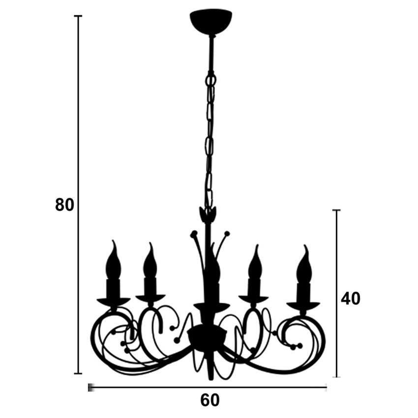 Φωτιστικό Πολύφωτο 5φ Μέταλλο καφέ Ε14 Φωτιστικό Πολύφωτο 5φ Μέταλλο καφέ Ε14