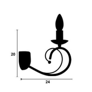 Απλίκα Country από Μέταλλο καφέ Ε14