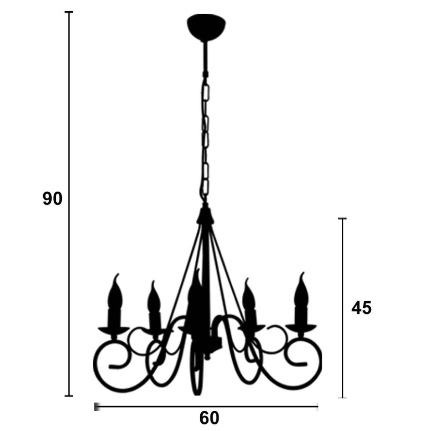 Φωτιστικό Πολύφωτο 5φ Μέταλλο λευκό Ε14