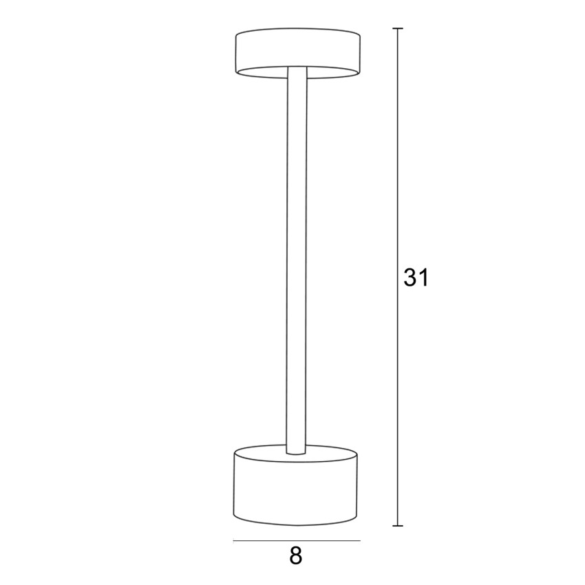 Φωτιστικό επαναφορτιζόμενο Led 3w 3CCT Dimmable μαύρο ματ Φωτιστικό επαναφορτιζόμενο Led 3w 3CCT Dimmable μαύρο ματ