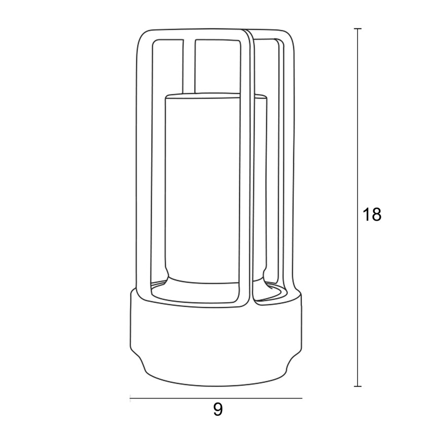 Φωτιστικό επαναφορτιζόμενο Led 3w 3CCT Dimmable  μαύρο ματ