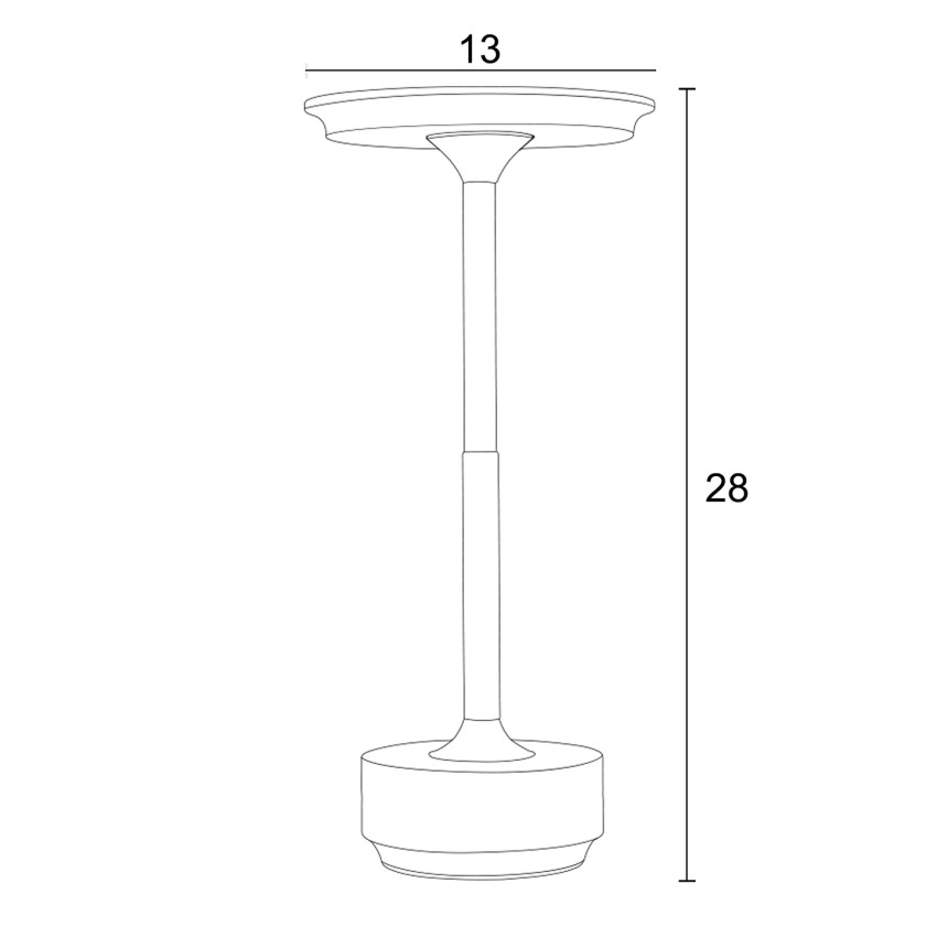 Φωτιστικό επαναφορτιζόμενο Led 3w 3CCT Dimmable νίκελ ματ