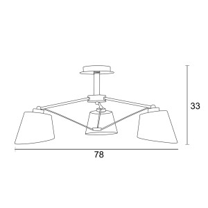Φωτιστικό Πολύφωτο 3φ Μέταλλο/Αμπαζούρ λευκό Ε27