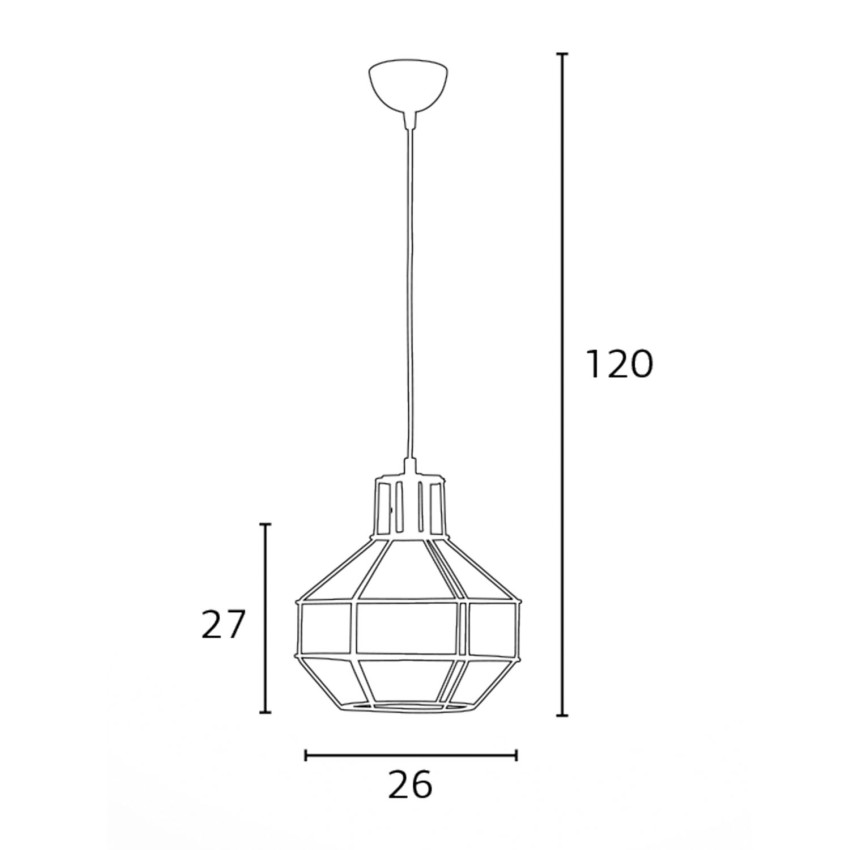 Φωτιστικό Grenade Grid Κρεμαστό Μονόφωτο από μεταλλικό πλέγμα σε λευκό Ε27 Φ26