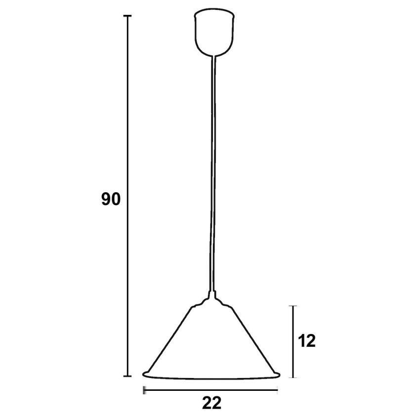 Φωτιστικό Κρεμαστό Μονόφωτο από Αλουμίνιο σε Μαύρο Ε27 Φ22