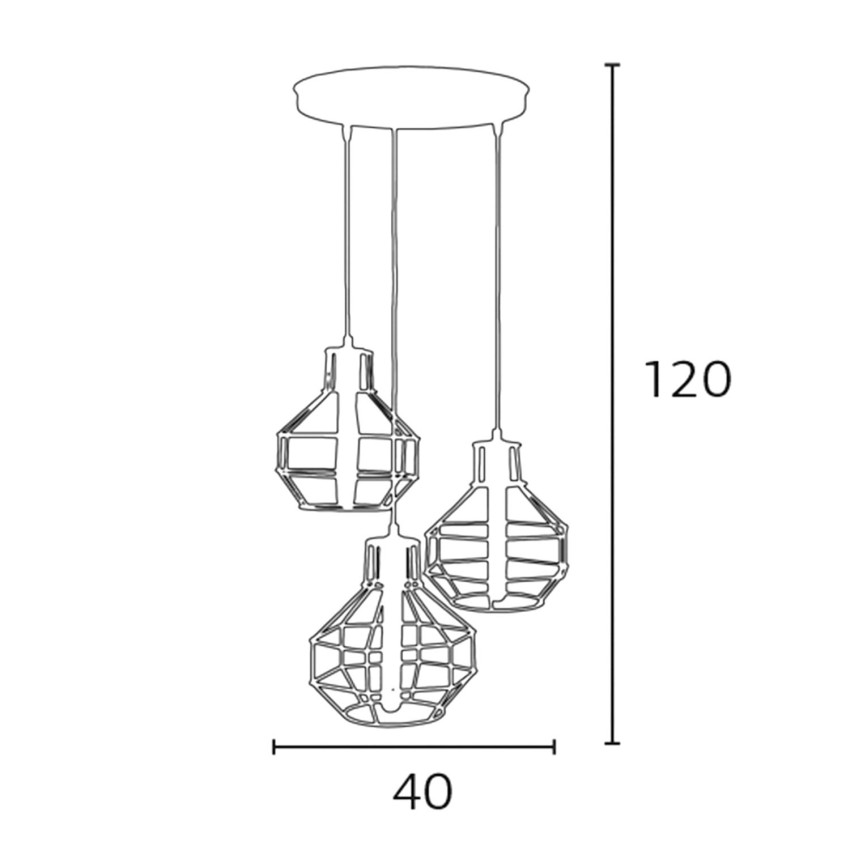 Φωτιστικό Πολύφωτο 3φ Μέταλλο λευκό Ε27 Φωτιστικό Πολύφωτο 3φ Μέταλλο λευκό Ε27