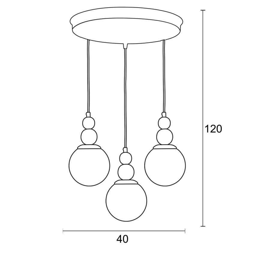 Φωτιστικό Πολύφωτο 3φ Μέταλλο/Γυαλί Ε27