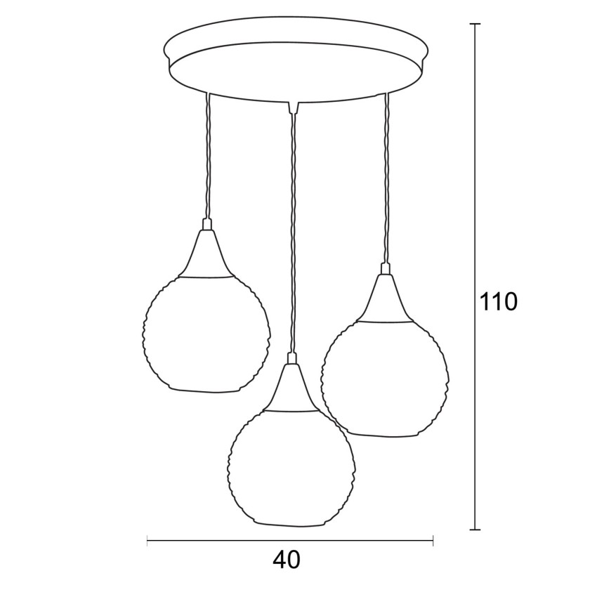 Φωτιστικό Πολύφωτο 3φ Μέταλλο/Γυαλί Ε27 Φωτιστικό Πολύφωτο 3φ Μέταλλο/Γυαλί Ε27