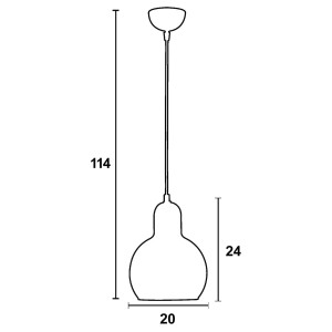 Φωτιστικό μονόφωτο γυαλί φιμέ E27 Φ20