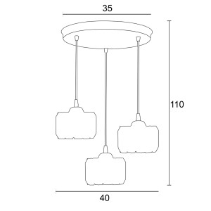 Φωτιστικό Πολύφωτο 3φ Μέταλλο/Κρύσταλλο Ε27