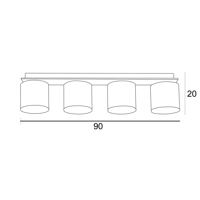 Φωτιστικό Οροφής 4φ Ξύλο/Αμπαζούρ μπεζ Ε27