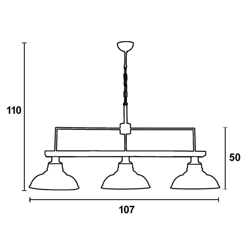 Φωτιστικό Πολύφωτο 3φ Ξύλο/Μέταλλο μαύρο/Γυαλί Ε27