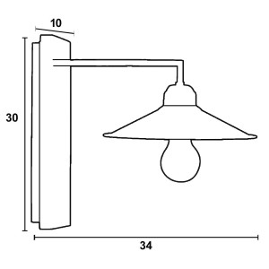 Απλίκα από Ξύλο & Μέταλλο μαύρο Ε27