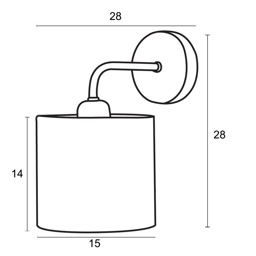 Απλίκα από μέταλλο & Αμπαζούρ μαύρο/λευκό Φ15 Ε27