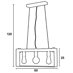 Φωτιστικό Πολύφωτο 3φ Ξύλο/Μέταλλο λευκό Ε27
