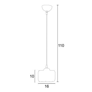 Φωτιστικό μονόφωτο  Μέταλλο/Κρύσταλλο Ε27