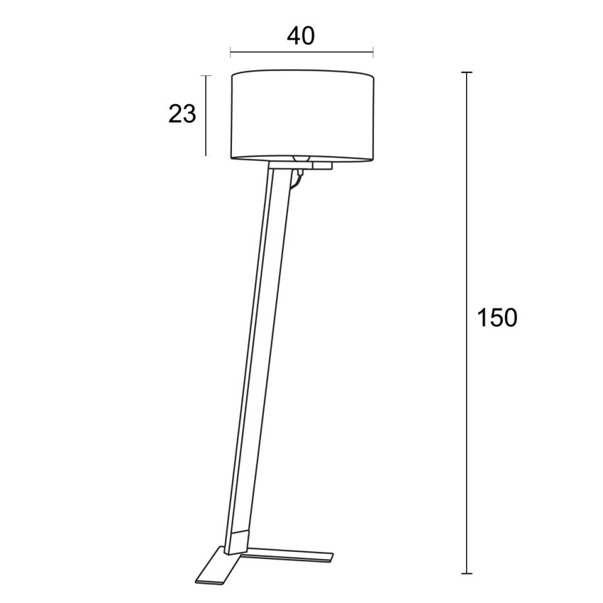 Betula Φωτιστικό δαπέδου με ξύλινη βάση και υφασμάτινο καπέλο μόκα Ε27