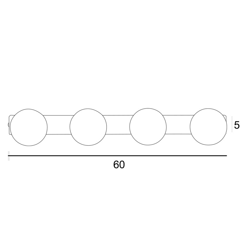 Απλίκα 4φωτη G9 μαύρη ματ